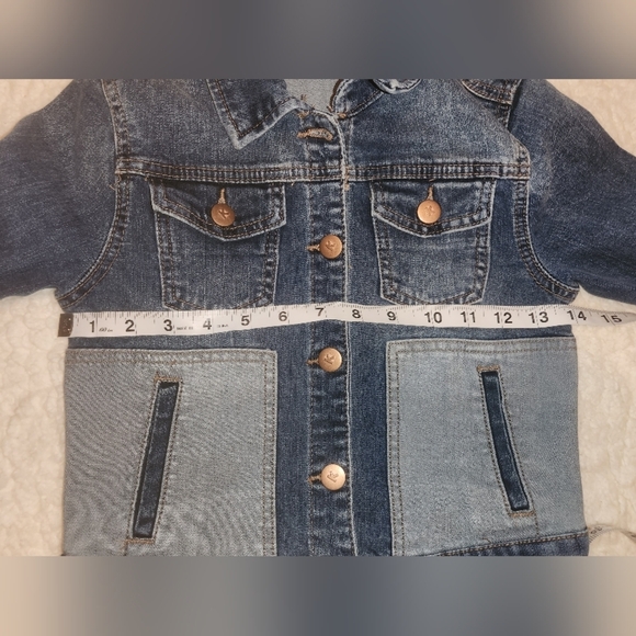 Denim Jean Jacket Girl's Sz 7 / 8 2-Toned Colorblock KIDPIK - Picture 7 of 7